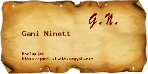 Gani Ninett névjegykártya
